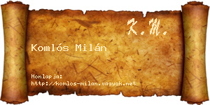 Komlós Milán névjegykártya