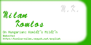 milan komlos business card